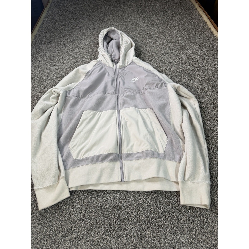 Nike Sportswear Hybrid Graphic Full Zip Hoodie Size Large Gray